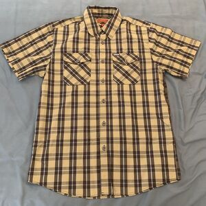Dixxon Flannel Company Shirt Mens Medium Plaid Short Sleeve The Rustler‎